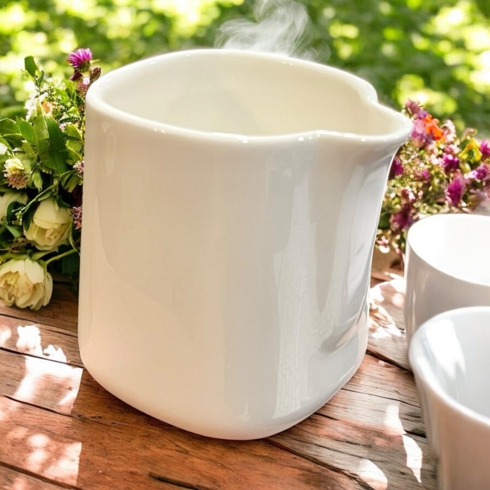 Delta Air Lines ALESSI Creamer/Syrup/ Sauce Coffee Tea White Pitcher Italy New